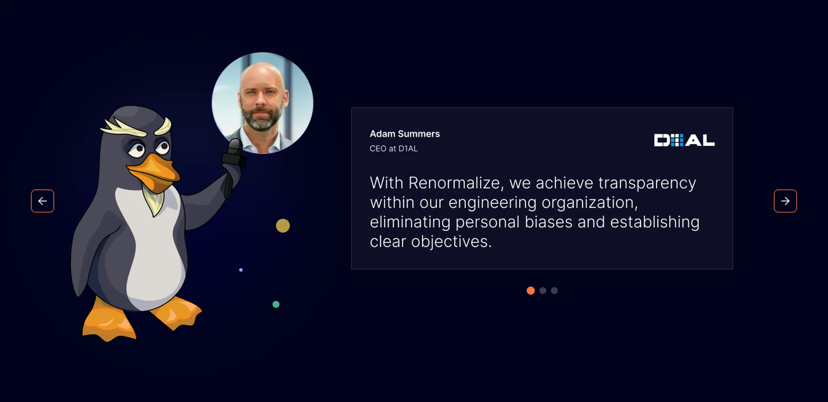 Renormalize customer testimonial section